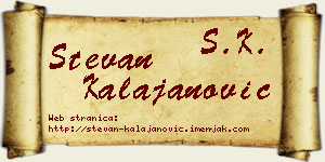 Stevan Kalajanović vizit kartica